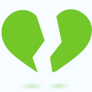 Green broken heart