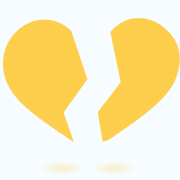 Yellow broken heart